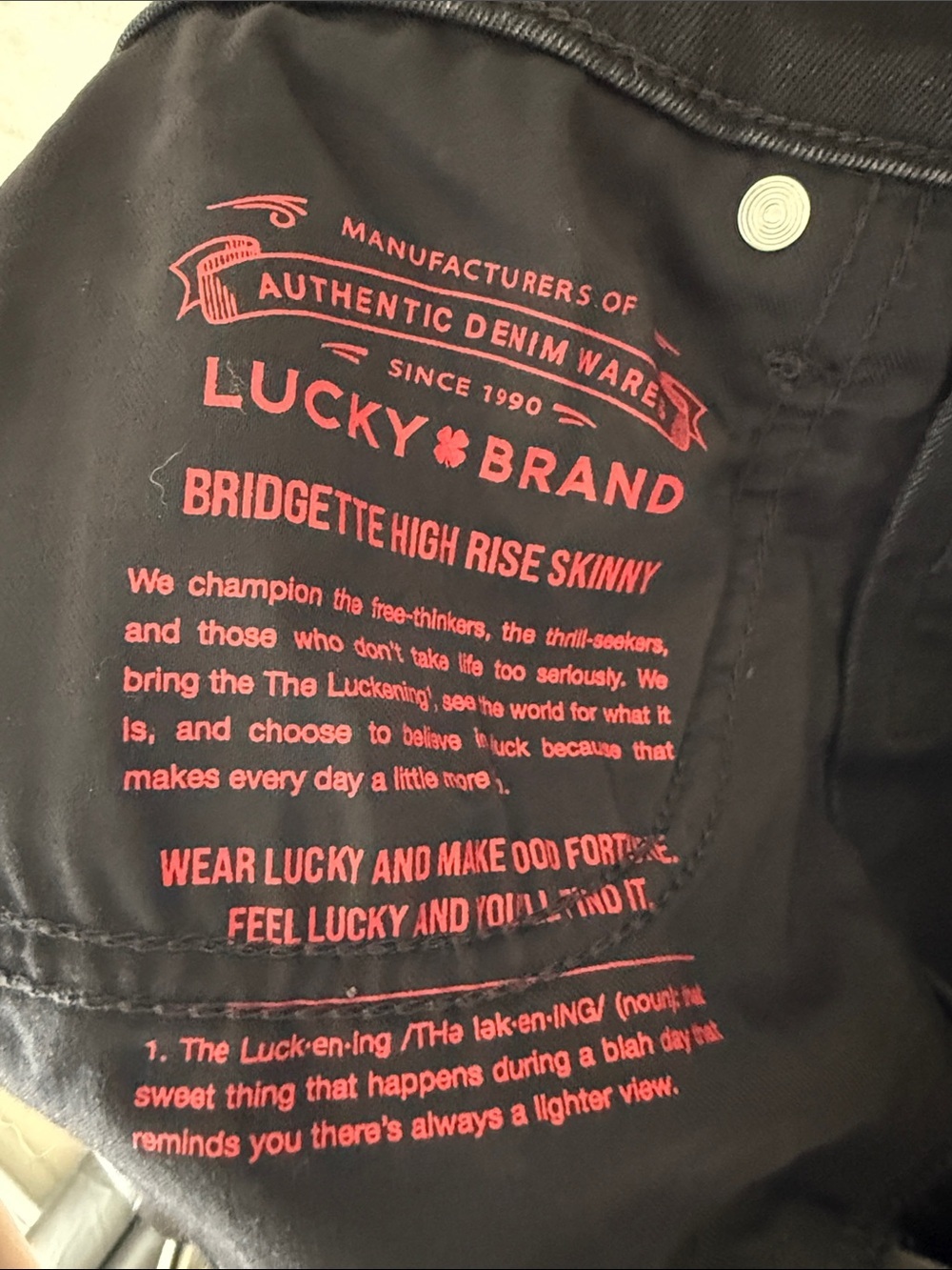 NWT Lucky Brand High Rise Bridgette Skinny // Black // Women’s 6/28 Long - Picture 13 of 14